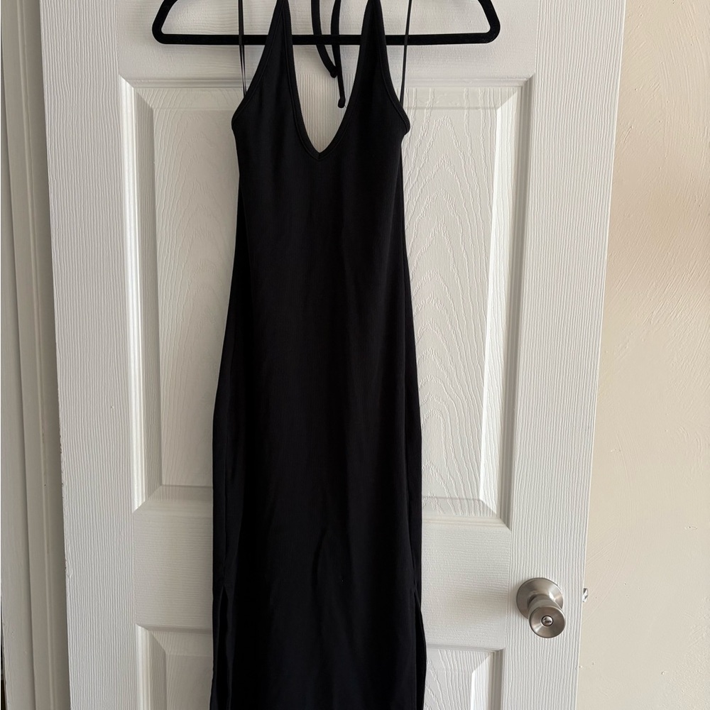 Old Navy Black Halter Slip Dress